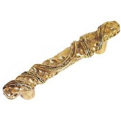 Emenee OR126-ABB Premier Collection Hammered Handle 4-1/2 inch x 3/4 inch in Antique Bright Brass Elements Series